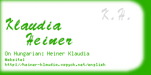 klaudia heiner business card